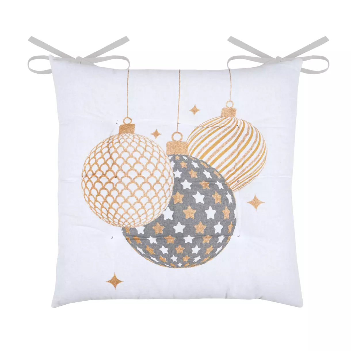 Coussin de noël chaise carrée Sibérie Blanc 1