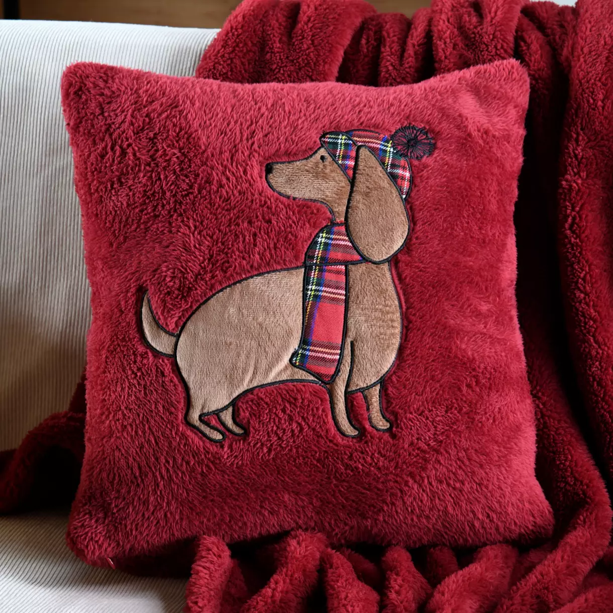 Kussen vierkant (45 cm) Douillet rood 1