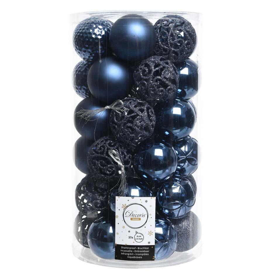Confezione di 37 palline di Natale (D60 mm) Alpine Mix Blu notte 1