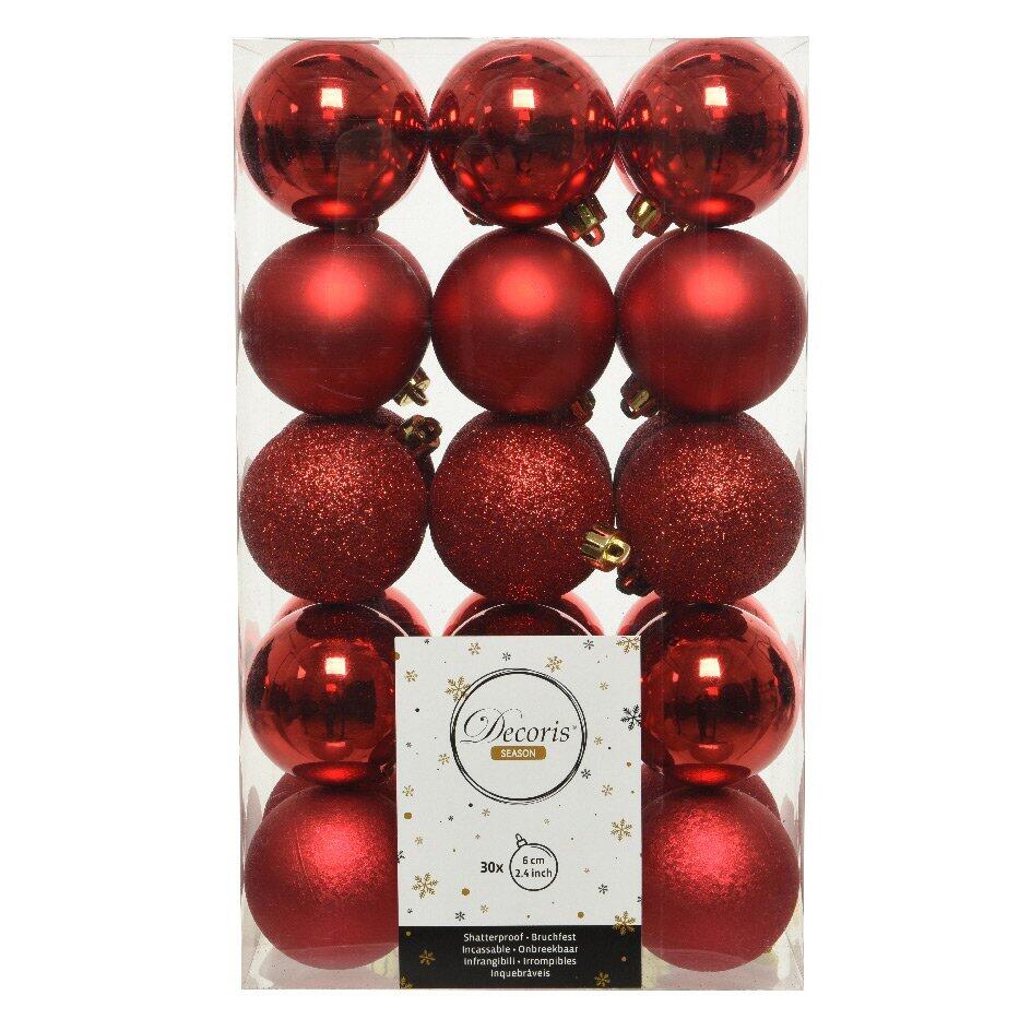 Lote de 30 bolas de Navidad (D60 mm) Alpine Rojo 1