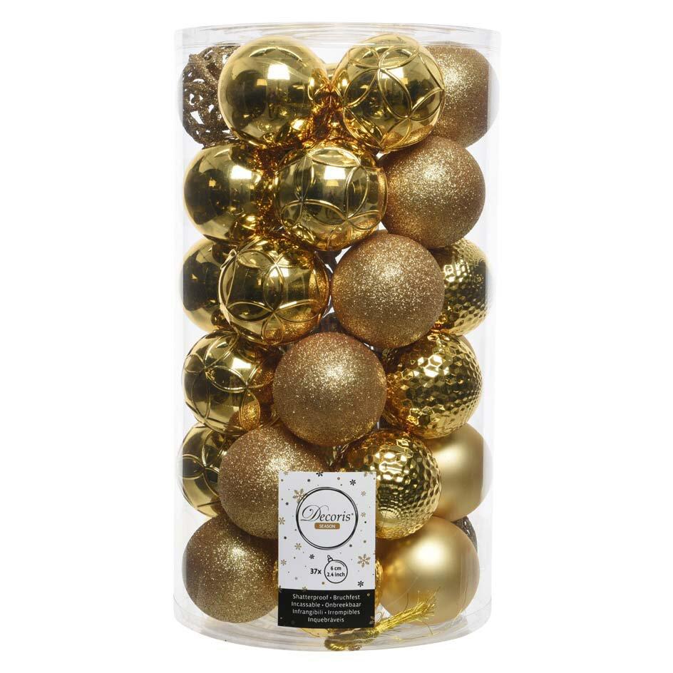 Lote de 37 bolas de Navidad (D60 mm) Alpine mix Oro 1