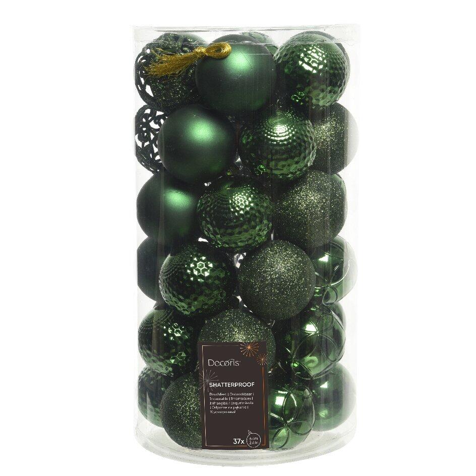Lote de 37 bolas de Navidad (D60 mm) Alpine Mix Verde 1