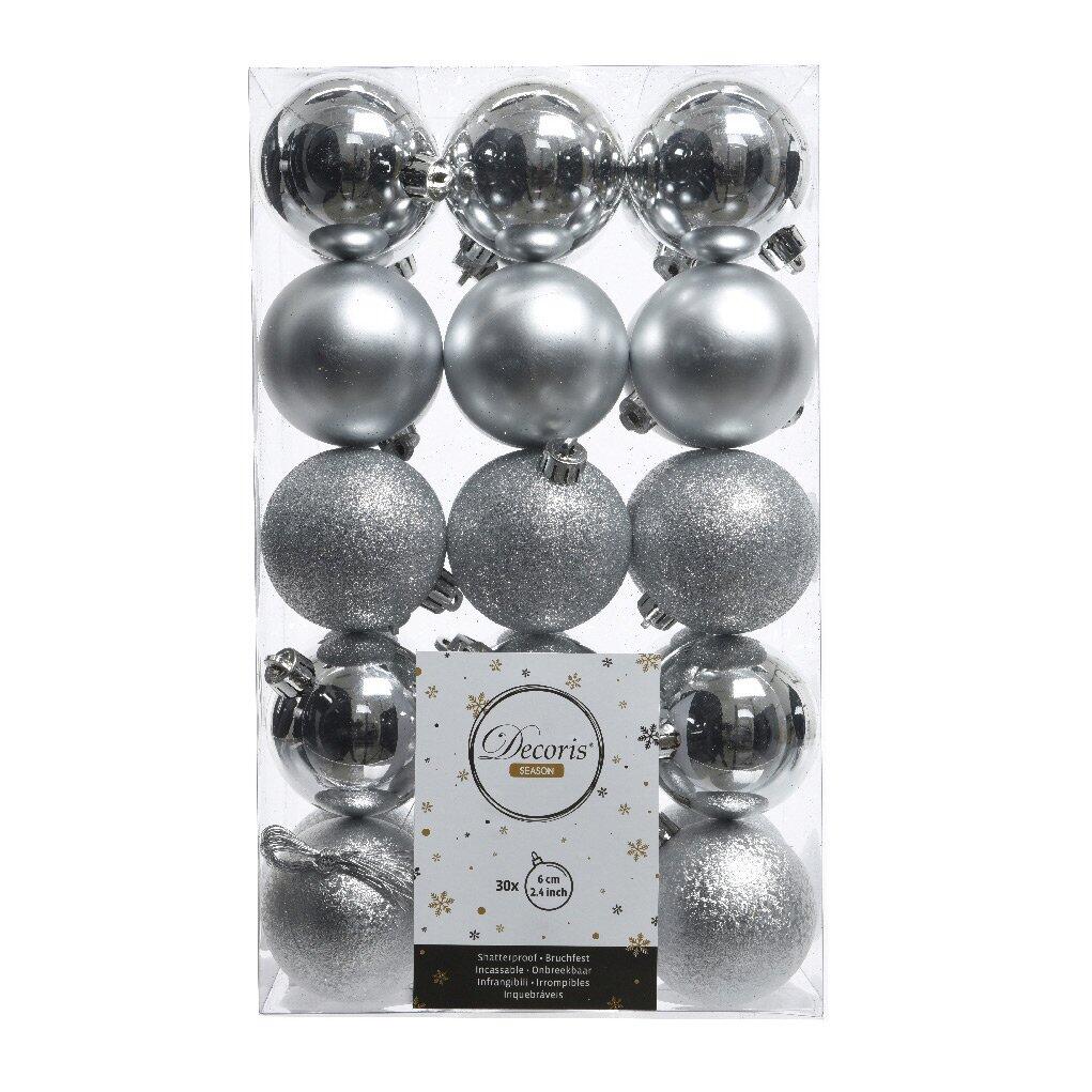 Set van 30 kerstballen (D60 mm) Alpine zilver 1