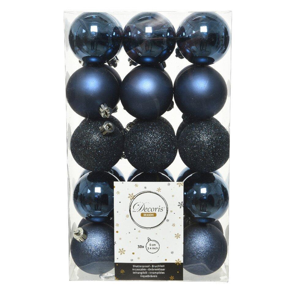 Set van 30 kerstballen (D60 mm) Alpine donkerblauw 1