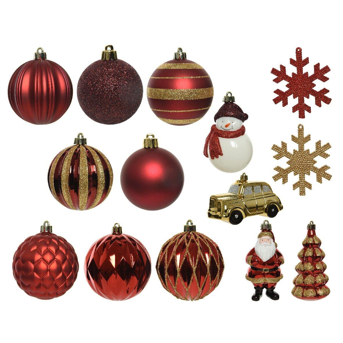 Kit de décoration de sapin de Noël Tradition Rouge 1