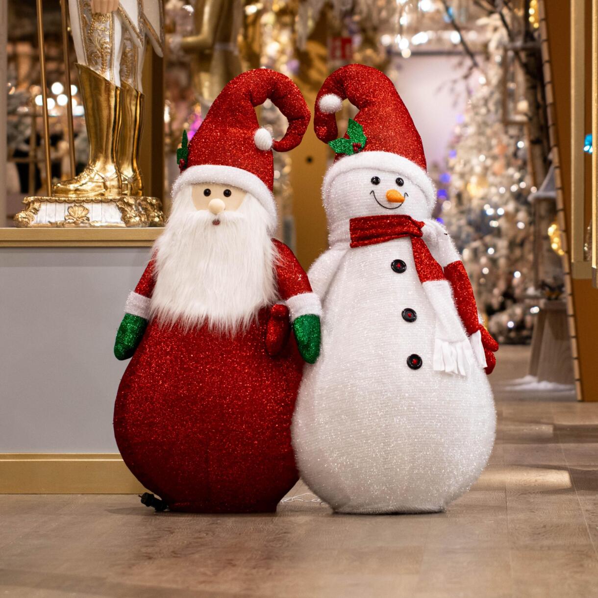 Papá Noel iluminado y plegable que funciona con pilas	 Alto 140 cm rojo 1
