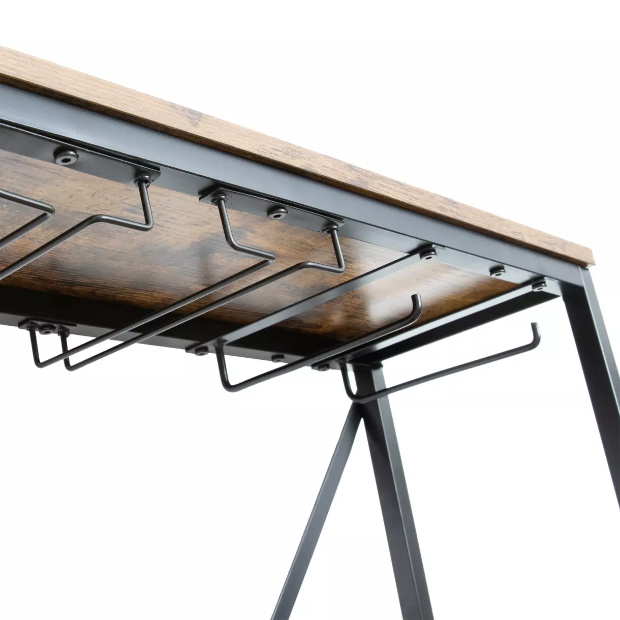 Industrieel flessenrek met 18 vakken en glazenhouder (H 178 cm) Léon Bruin