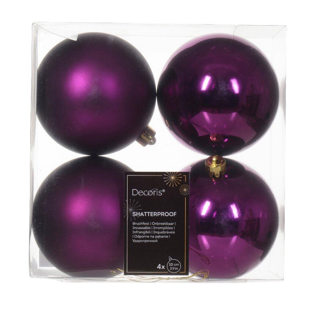 Lote de 4 bolas de Navidad (D100 mm) Alpine Violeta 1