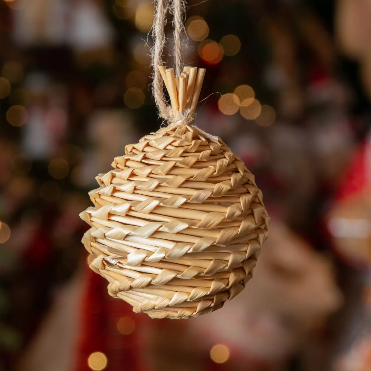 Boule de paille à suspendre Naturel 1