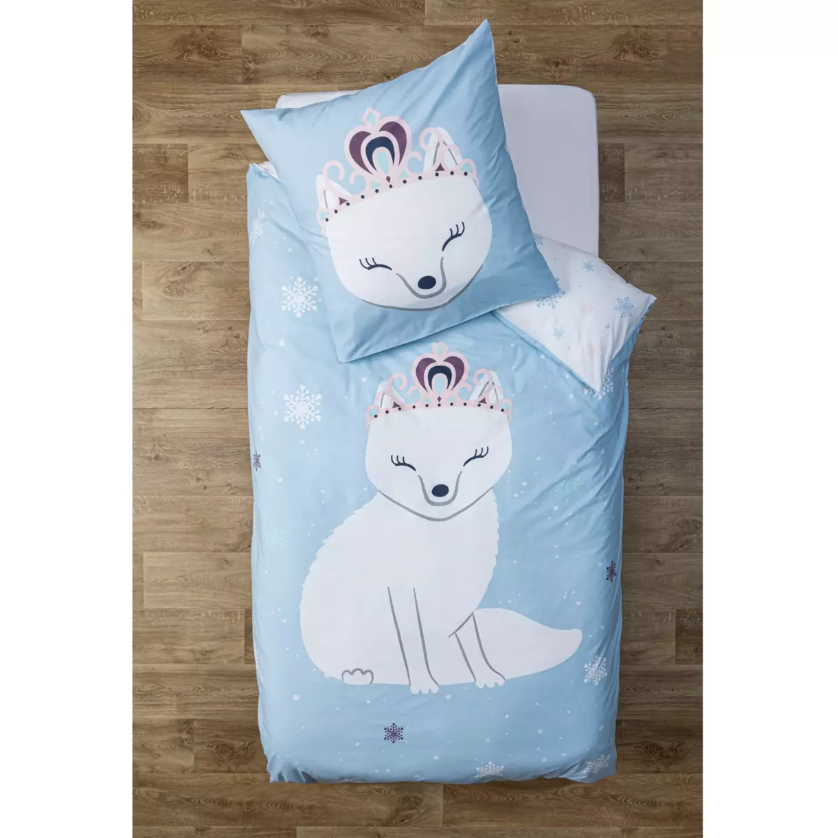 Funda nórdica y una funda Infantil algodón (140 cm) Hiver Azul 1