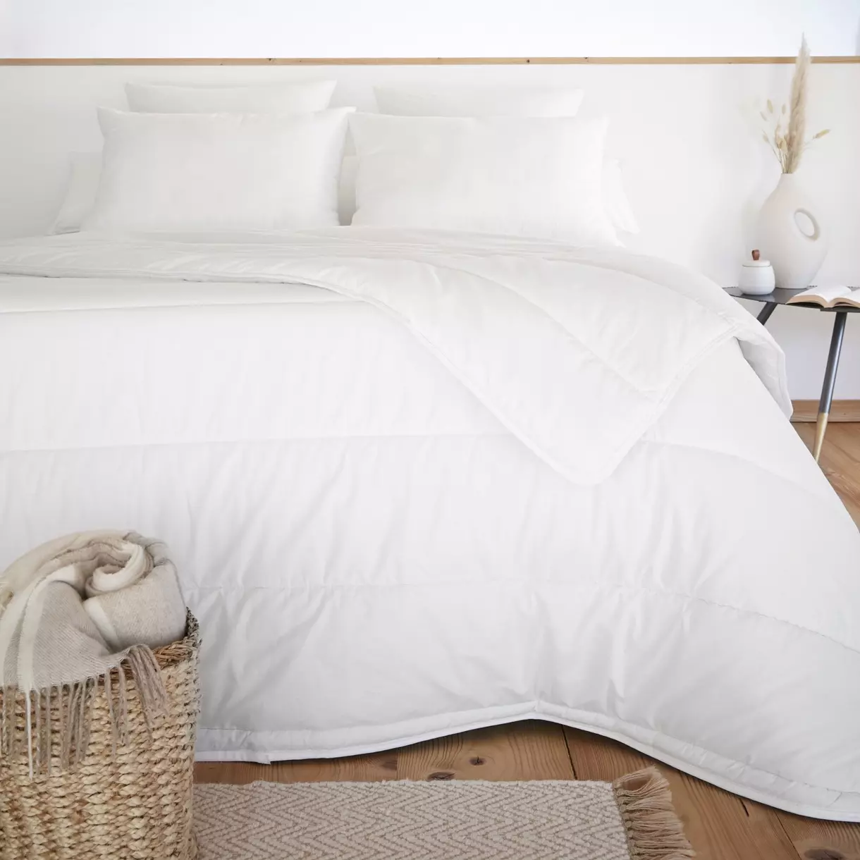 Nórdico templado anti ácaros (260 cm) Celeste Blanco