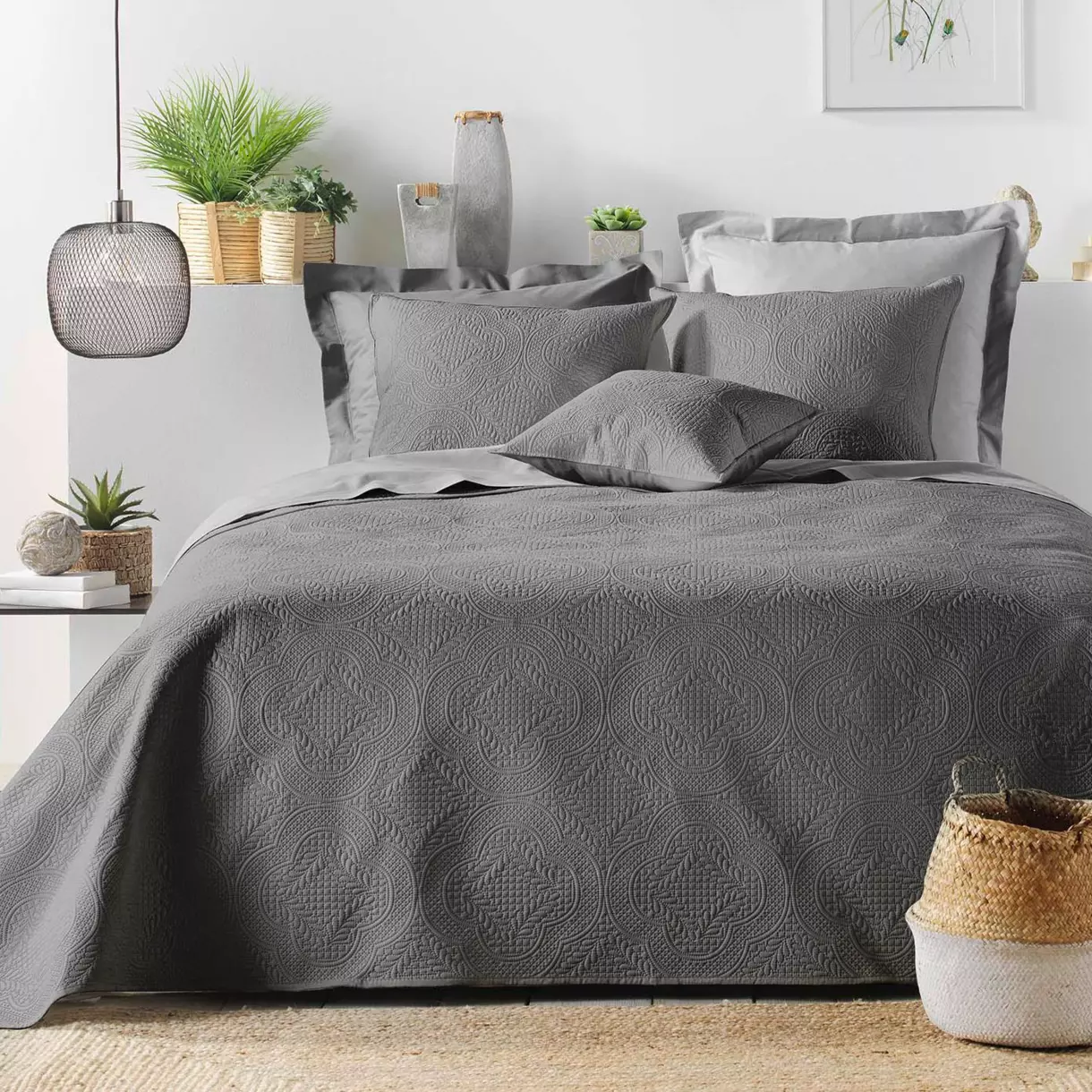 Colcha (220 x 240 cm) Romane Gris antracita 1