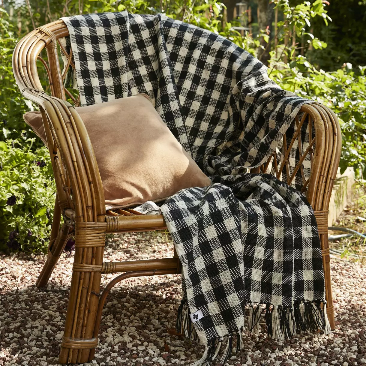 Plaid canapé matière recyclée (160 cm) Gabriel Noir