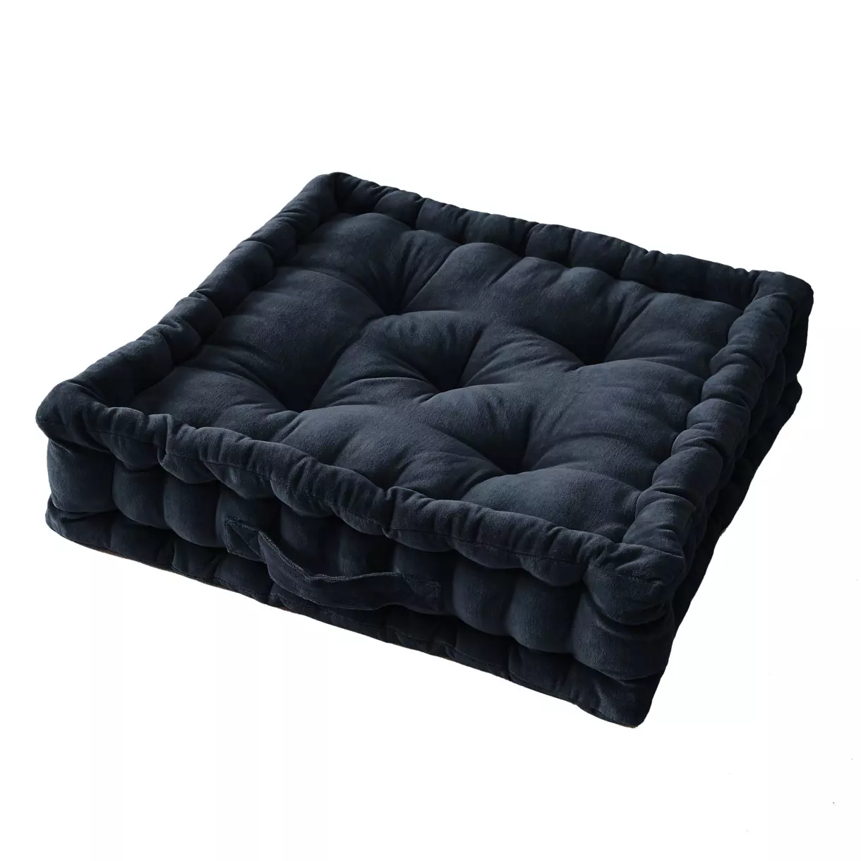Coussin de sol velours de coton (50 cm) César Bleu nuit 1