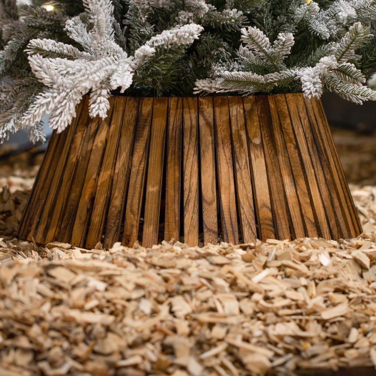 Zierkorb für Baumständer aus Paulownia Holz 1