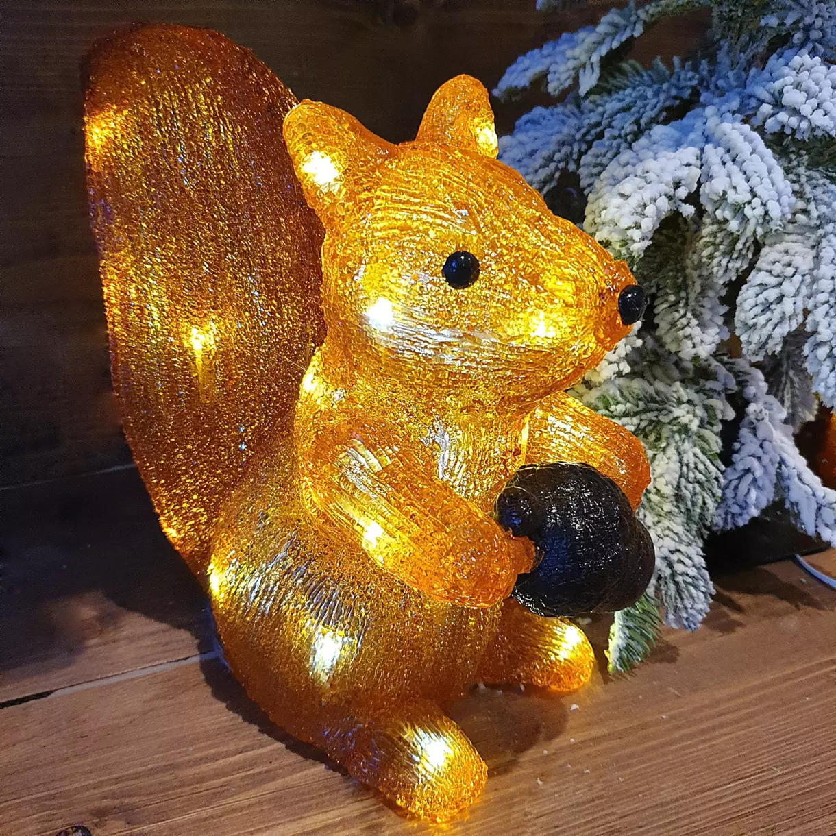 Ardilla luminosa con pilas Franklin Blanco frío 30 LED 1