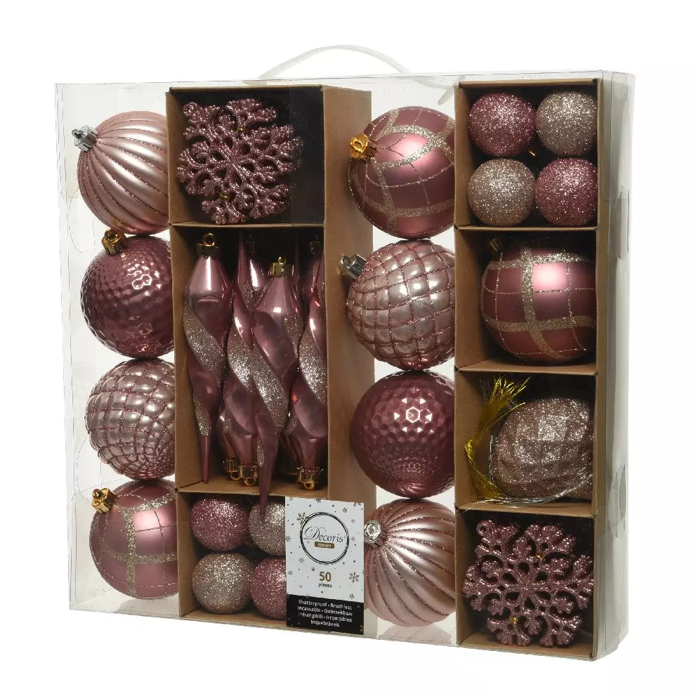 Kit de decoración para árbol de Navidad Rosa polvo/ Rosa antiguo 1
