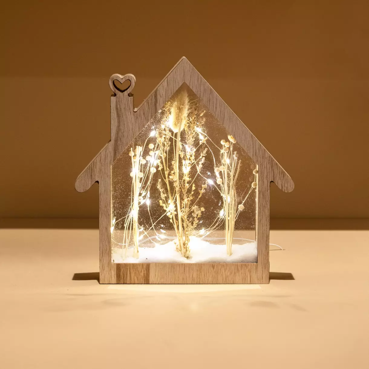 Huis met bloemen (batterijen) verlicht Warm wit 25 LED 1