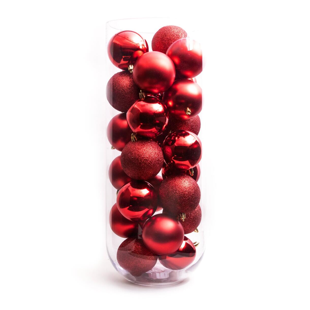 Confezione di  30 palline di Natale (D80 mm) New Alpine Rosso 1
