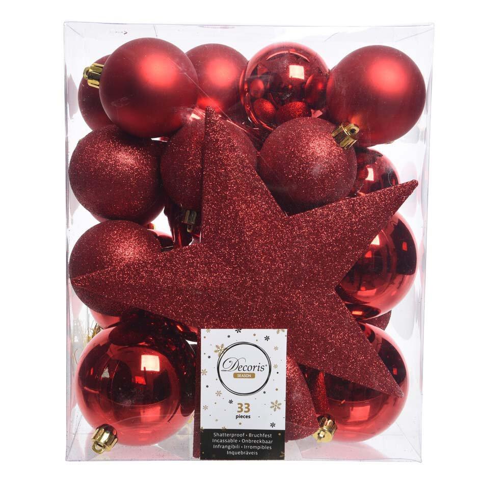 Kit de decoración para árbol de Navidad Novae Rojo 1