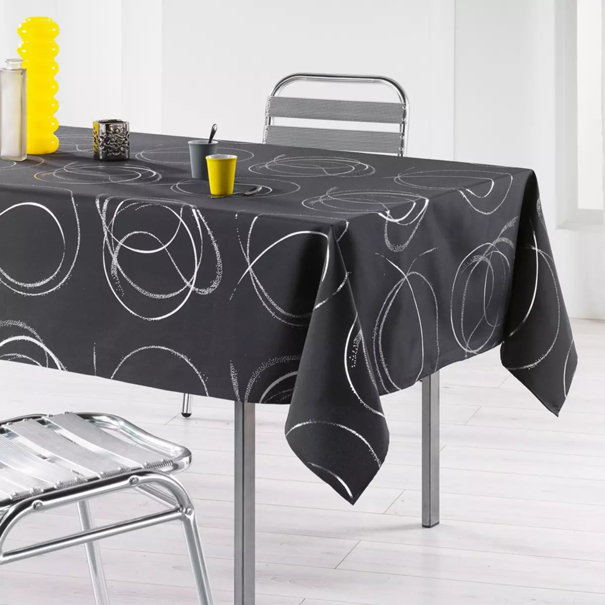 Mantel rectangular (L300 cm) Bully Gris antracita