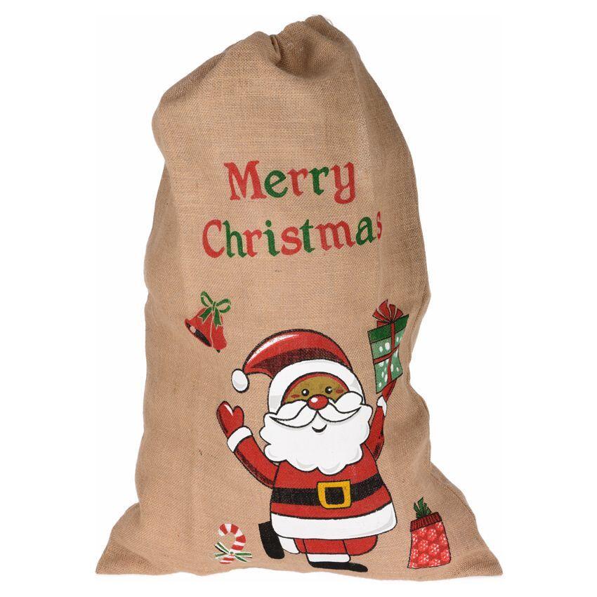 Bolsa regalo de tejido "Merry christmas" Rojo 1