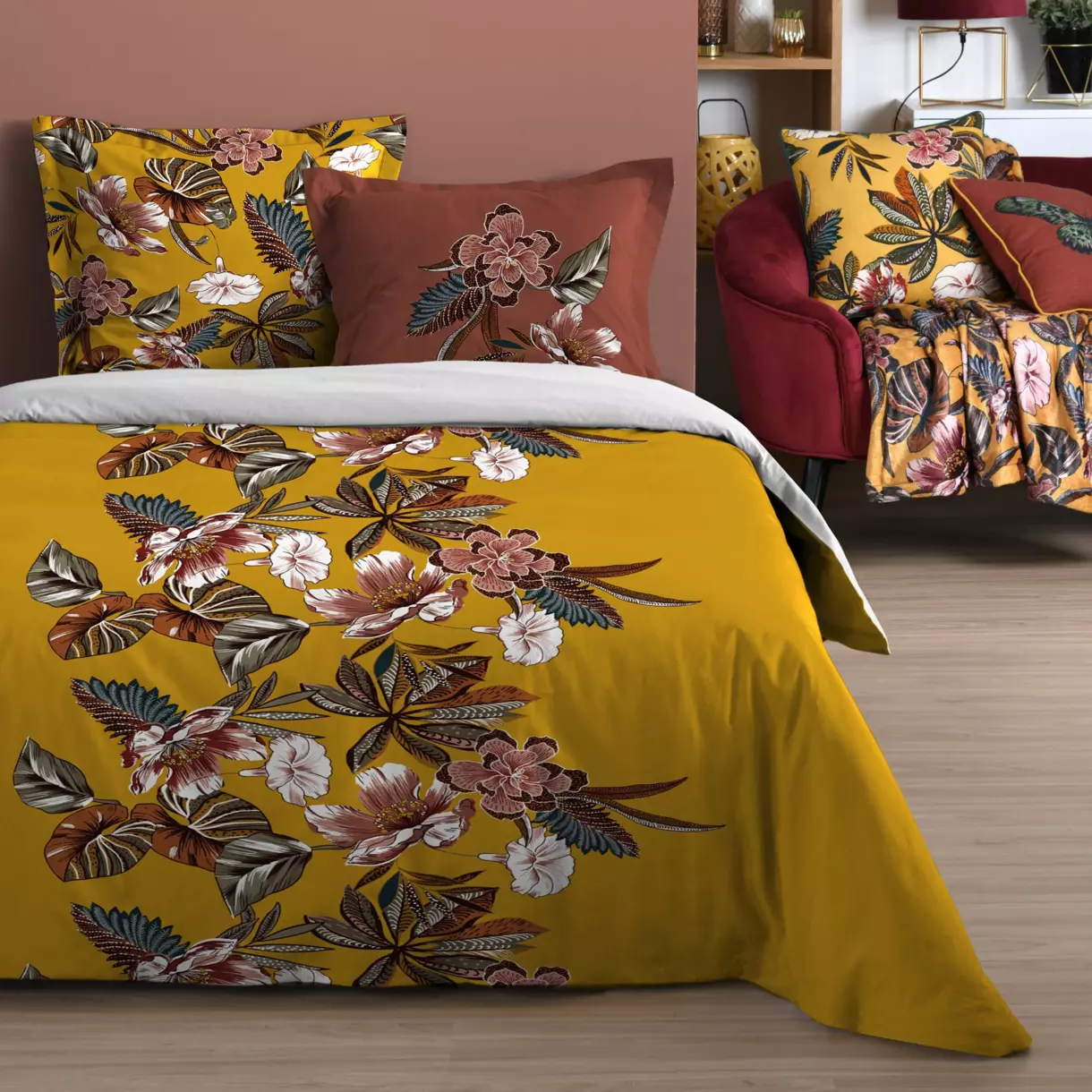 Juego de sábanas algodón cama de 140 cm 4 piezas Curiosity Multicolor 1