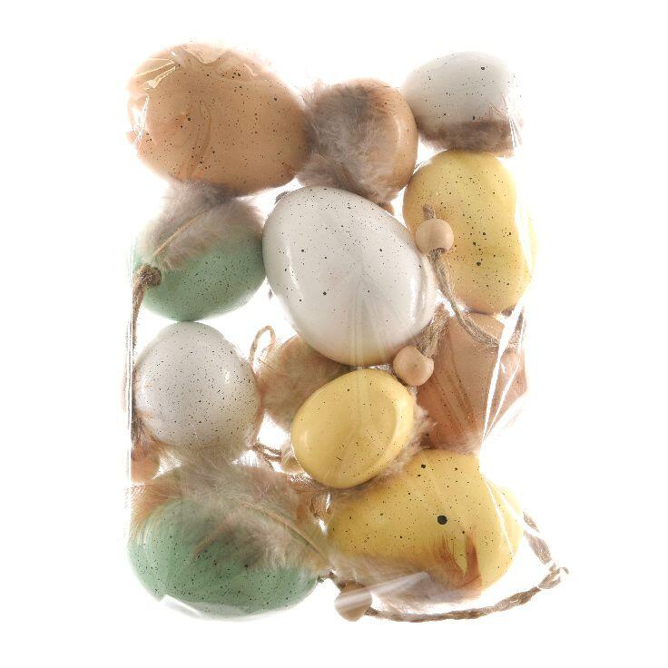 Lote de 12 huevos de Pascua de plumas multicolores 1