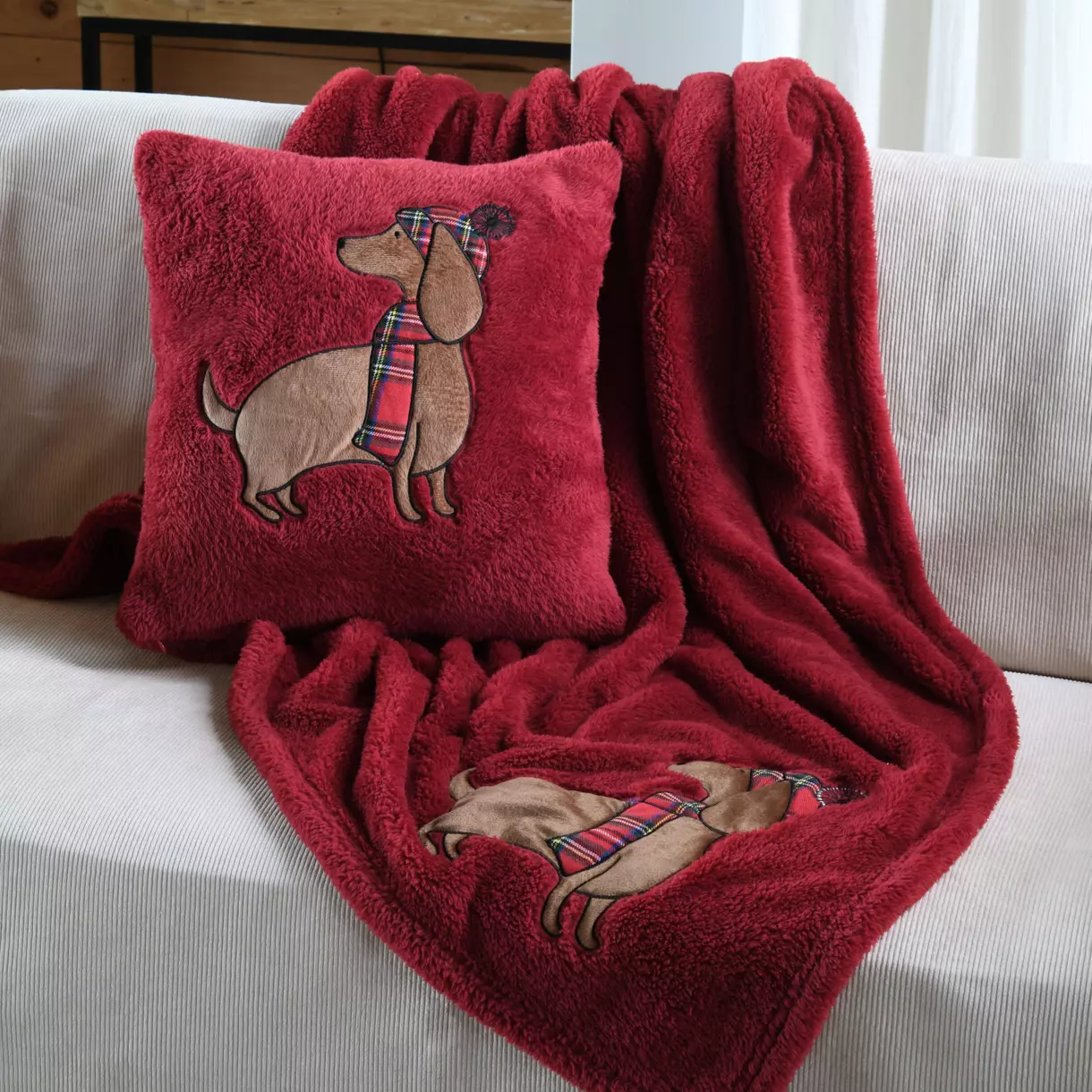 Manta Navideña  (150 cm) Douillet Rojo 1