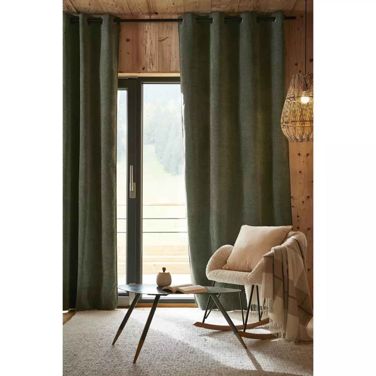 Cortina Opaca aislante (140 x 260 cm) Bjorn Verde romero