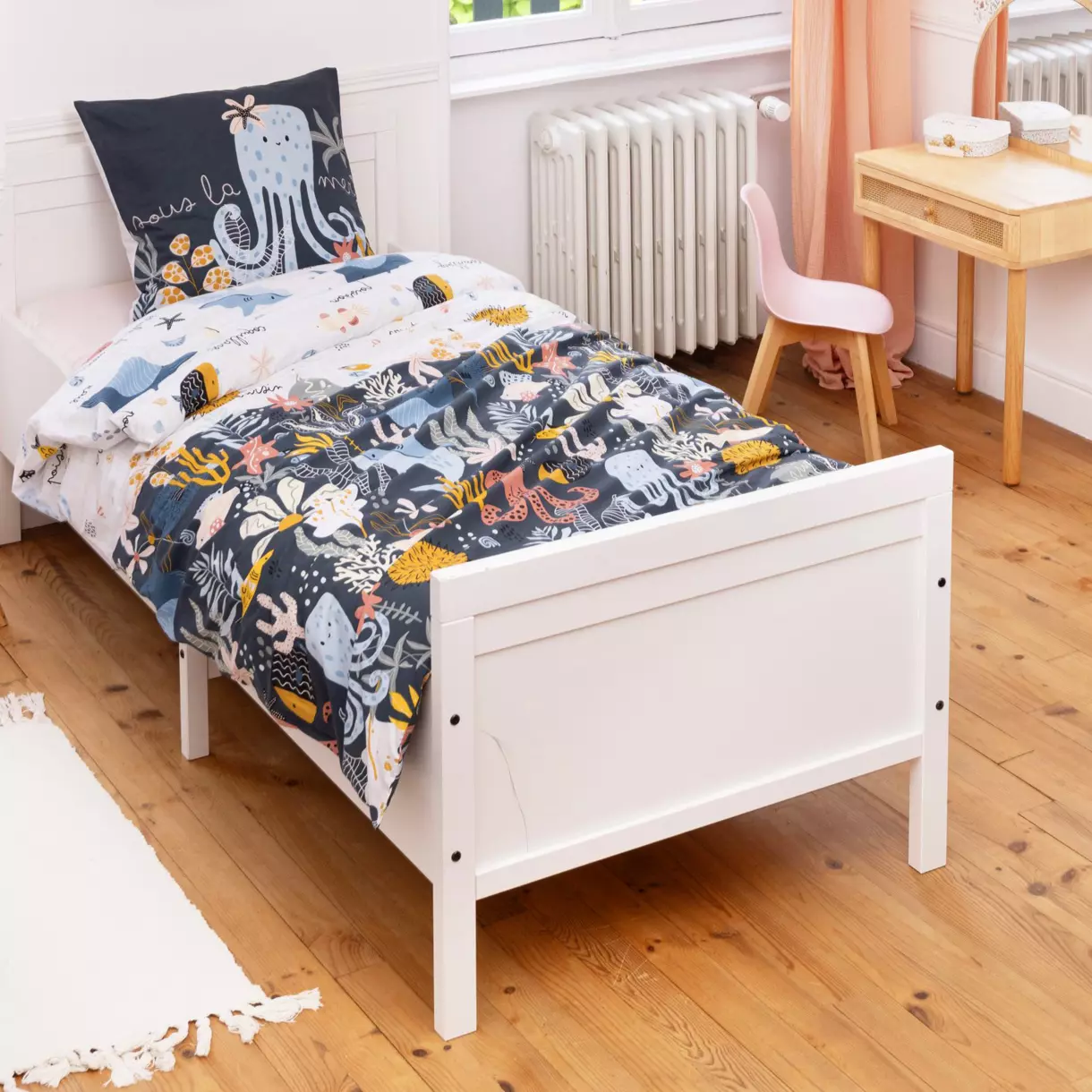 Funda nórdica y funda de almohada infantiles de algodón (140 cm) Octopia Multicolor 1