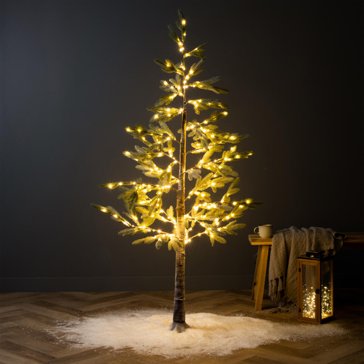 Verlichte moderne kerstboom Katy H180 cm Warm wit verlicht 1