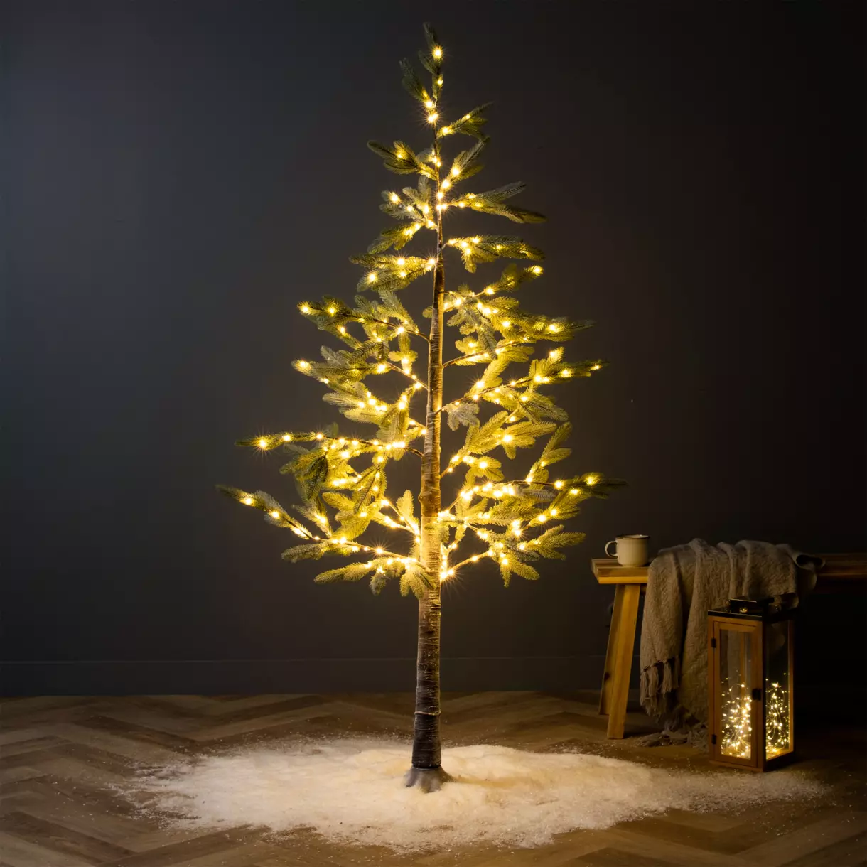 Sapin moderne lumineux Katy H180  cm Blanc chaud 1