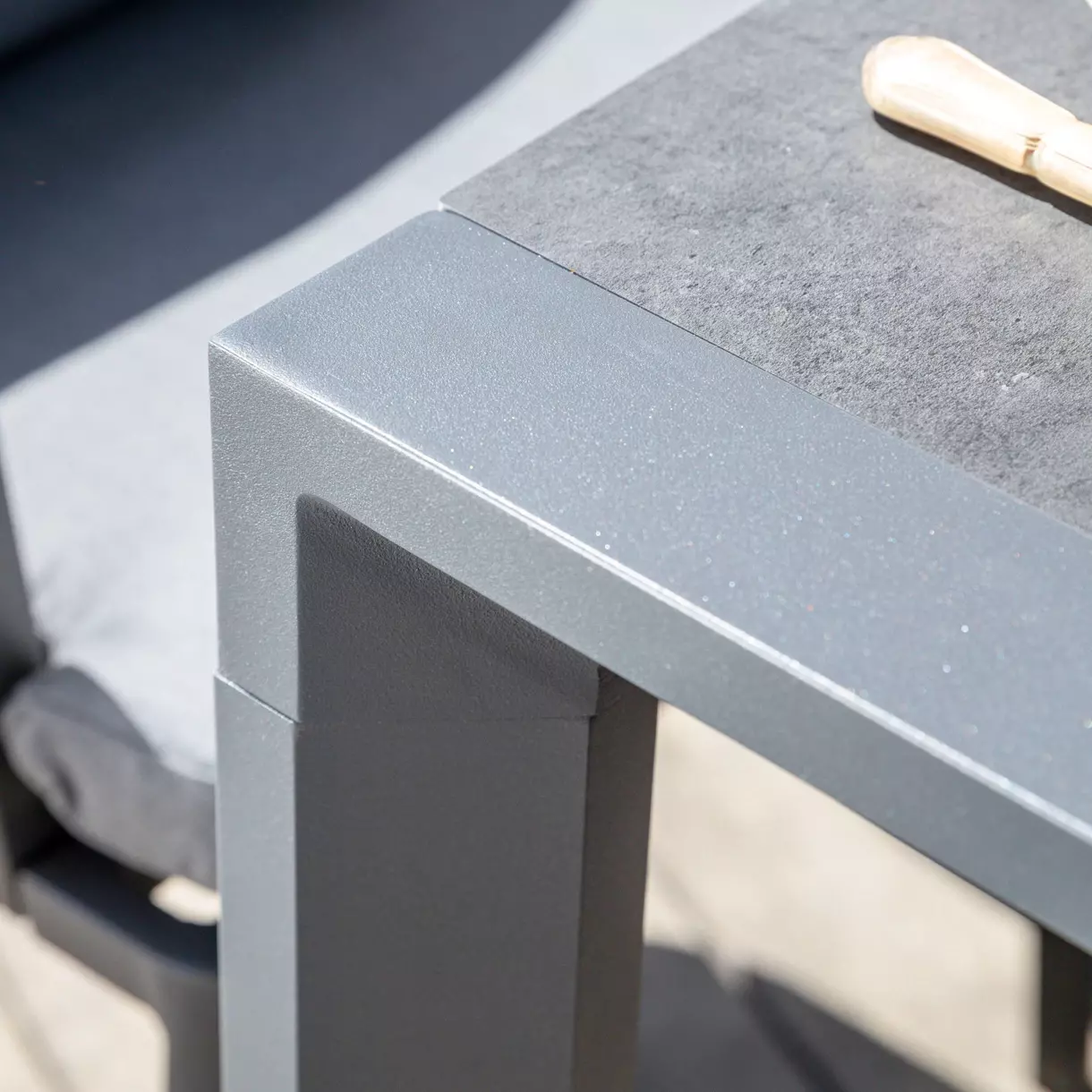 Mesa de jardín extensible 12 plazas Aluminio Amalfi (300 x 96 cm) - Gris antracita