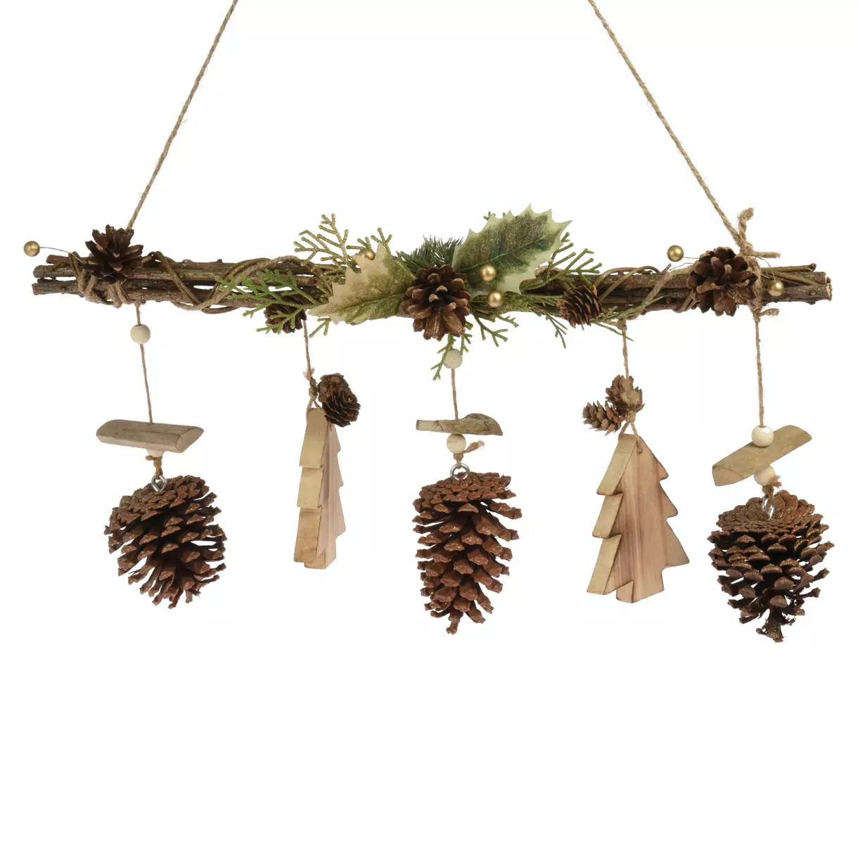 Adorno para colgar avec sapins Marrón