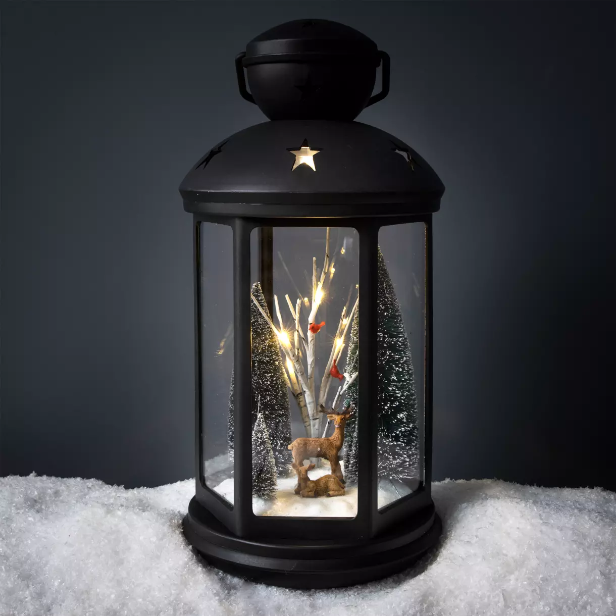  Linterna de Navidad de Papa Noel iluminada con pilas Blanco cálido 1