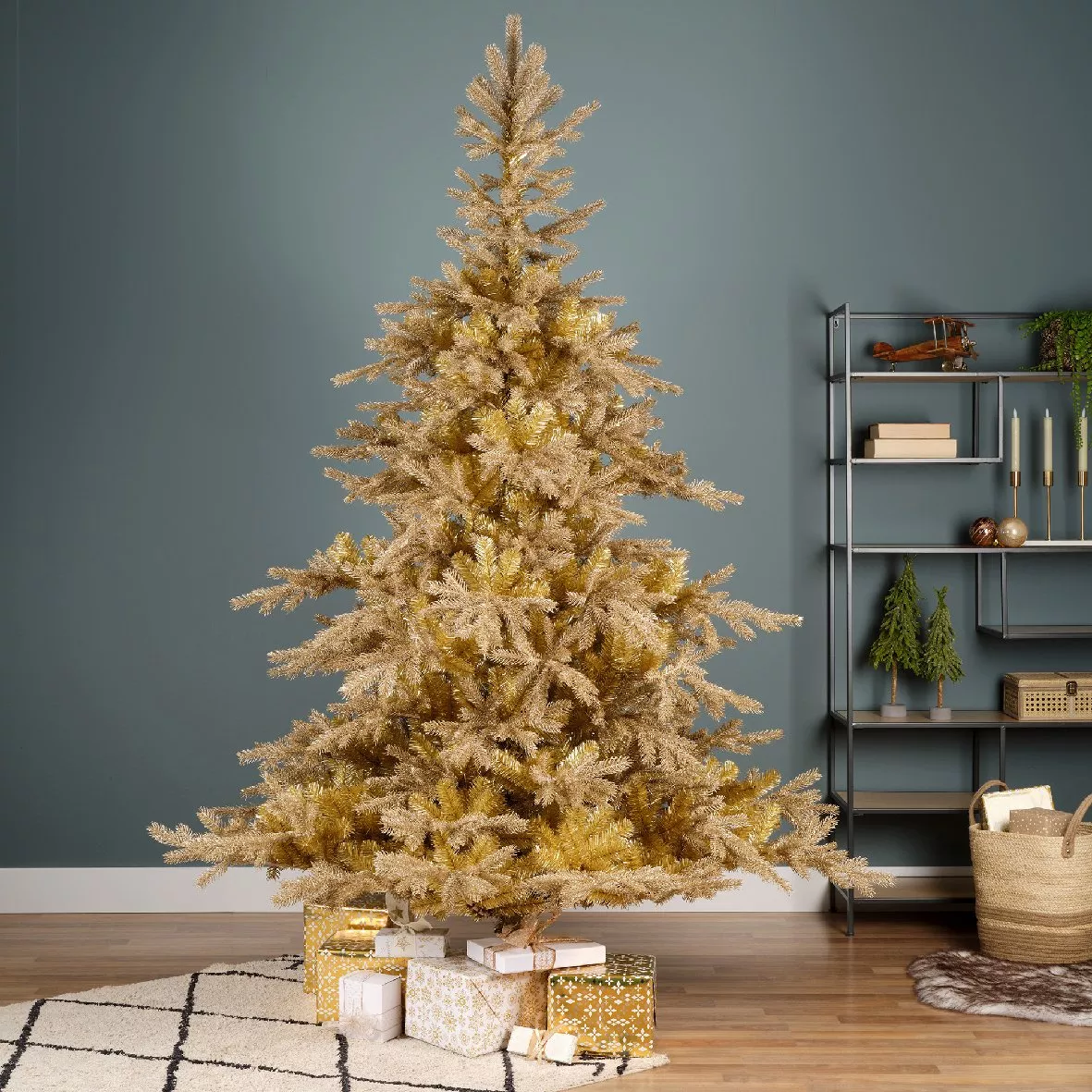 Árbol artificial de Navidad Tiffany Alto 180 cm Oro