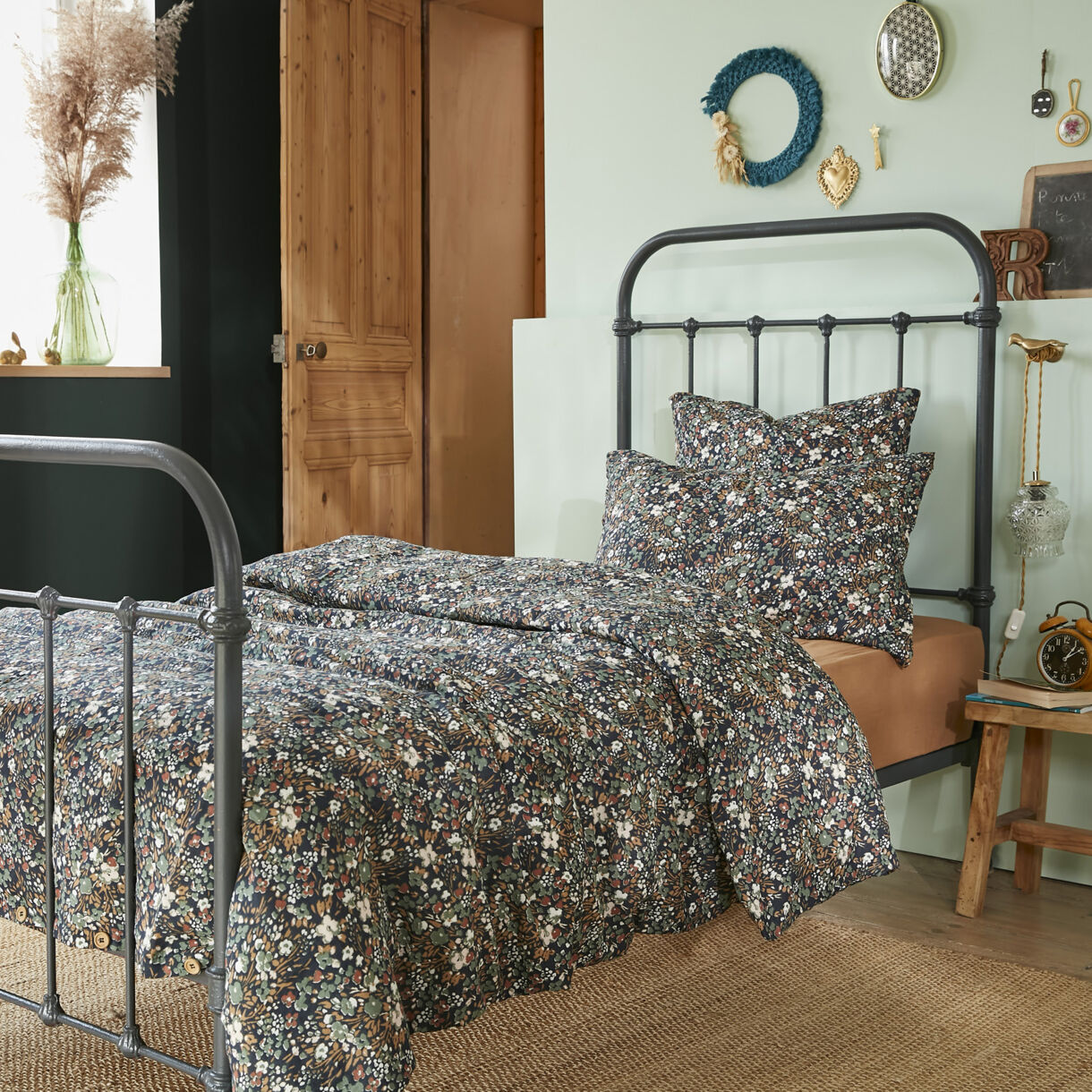Bettbezug aus Baumwoll-Gaze (140 cm) Constance Dunkelblau