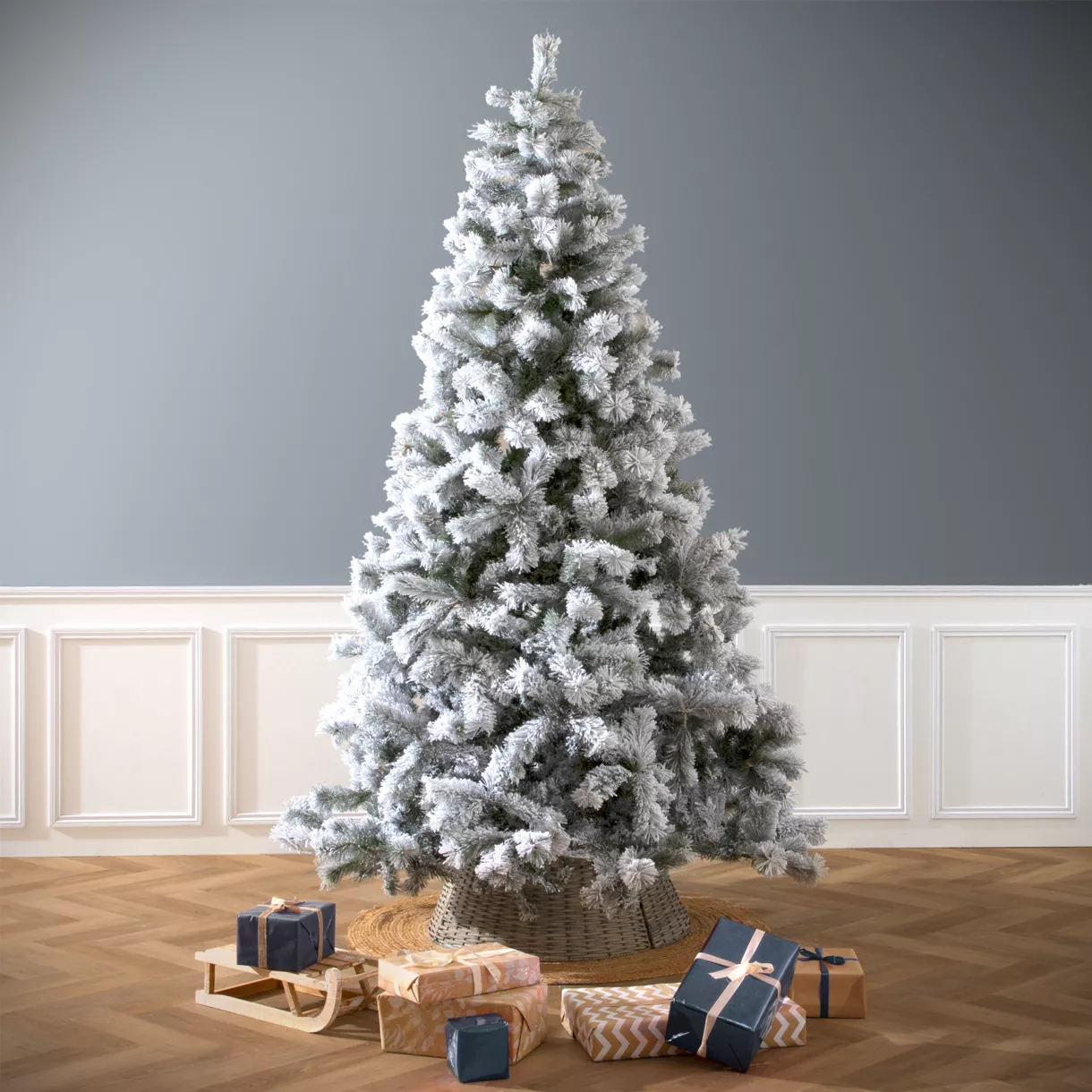 Abeto artificial de Navidad Oregon Altura 310 cm Verde nevado 1