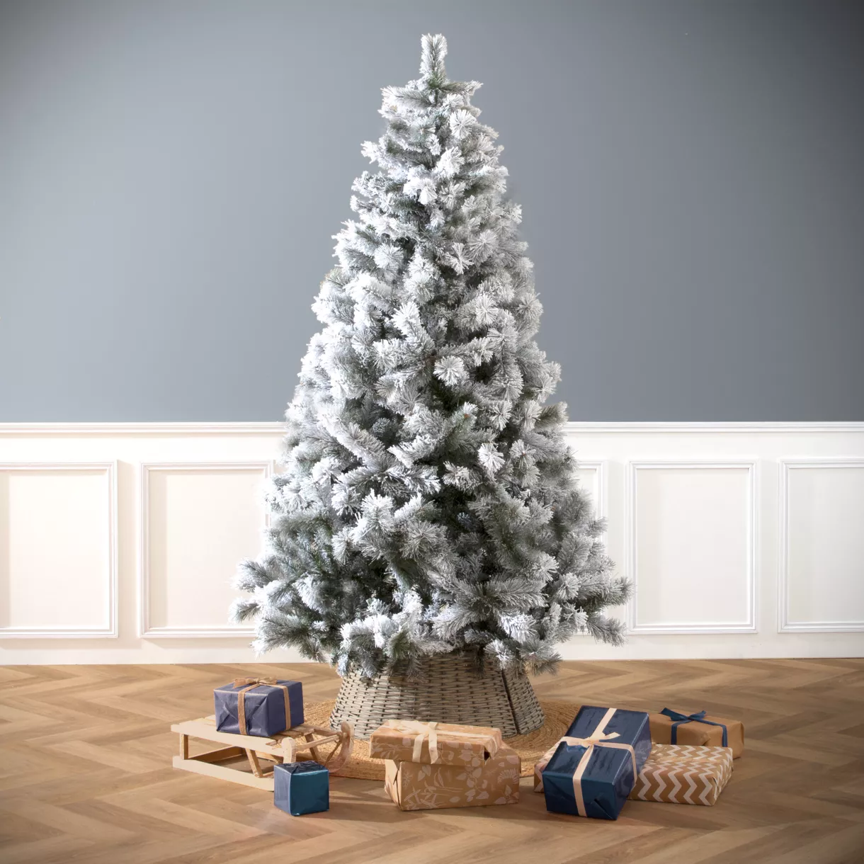 Sapin artificiel de Noël Oregon H215 cm Vert enneigé 1