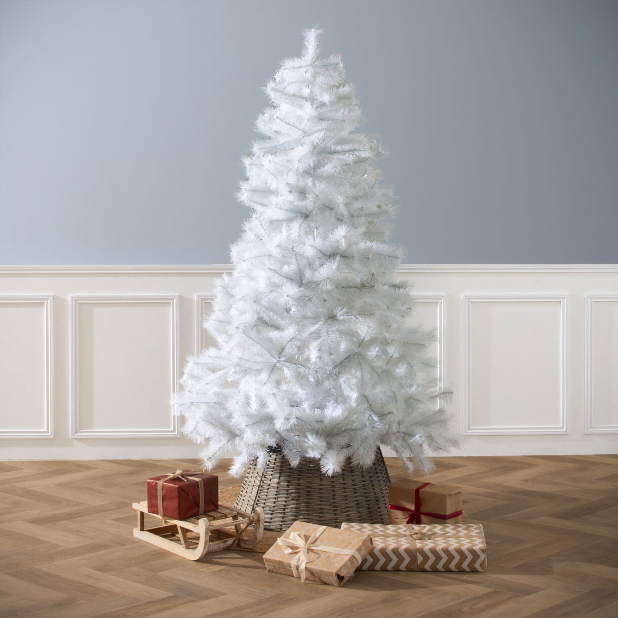 Albero di Natale artificiale Oregon Alt. 185 cm Bianco 1