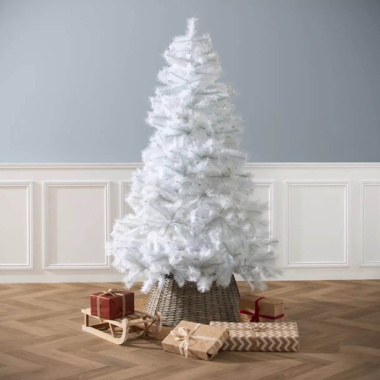 Abeto artificial de Navidad Oregon Altura 185 cm Blanco 1
