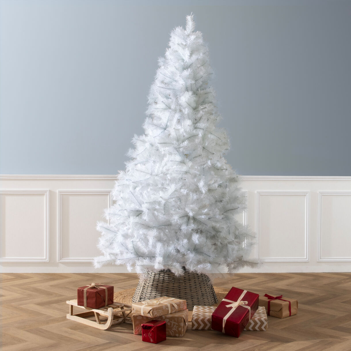Albero di Natale artificiale Oregon Alt. 215 cm Bianco 1
