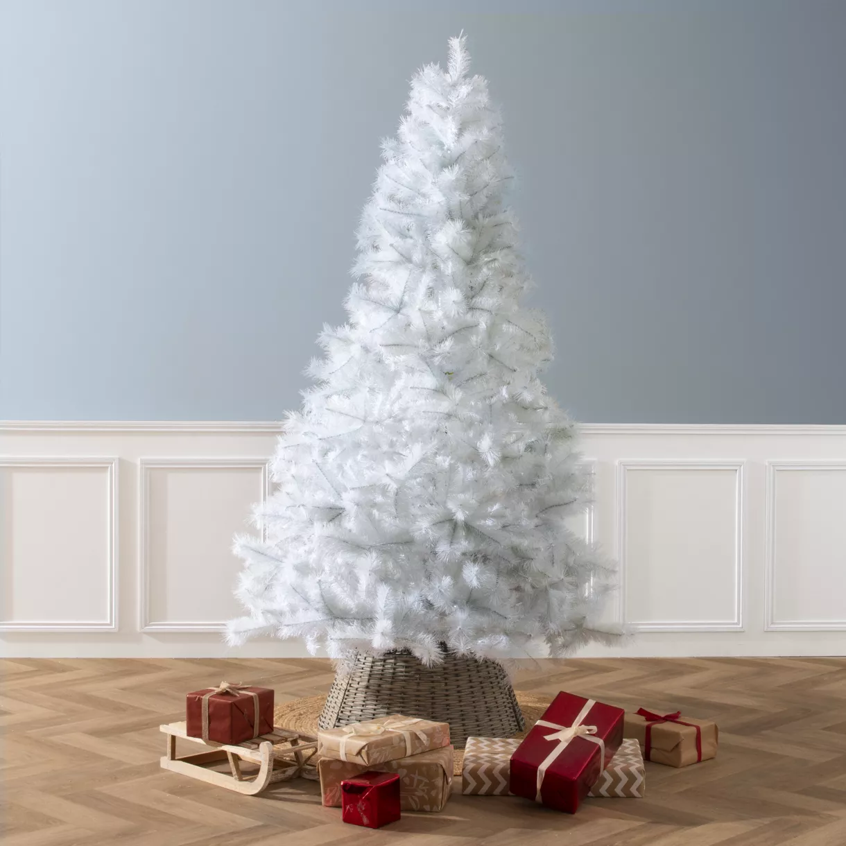 Abeto artificial de Navidad Oregon Altura 215 cm Blanco 1