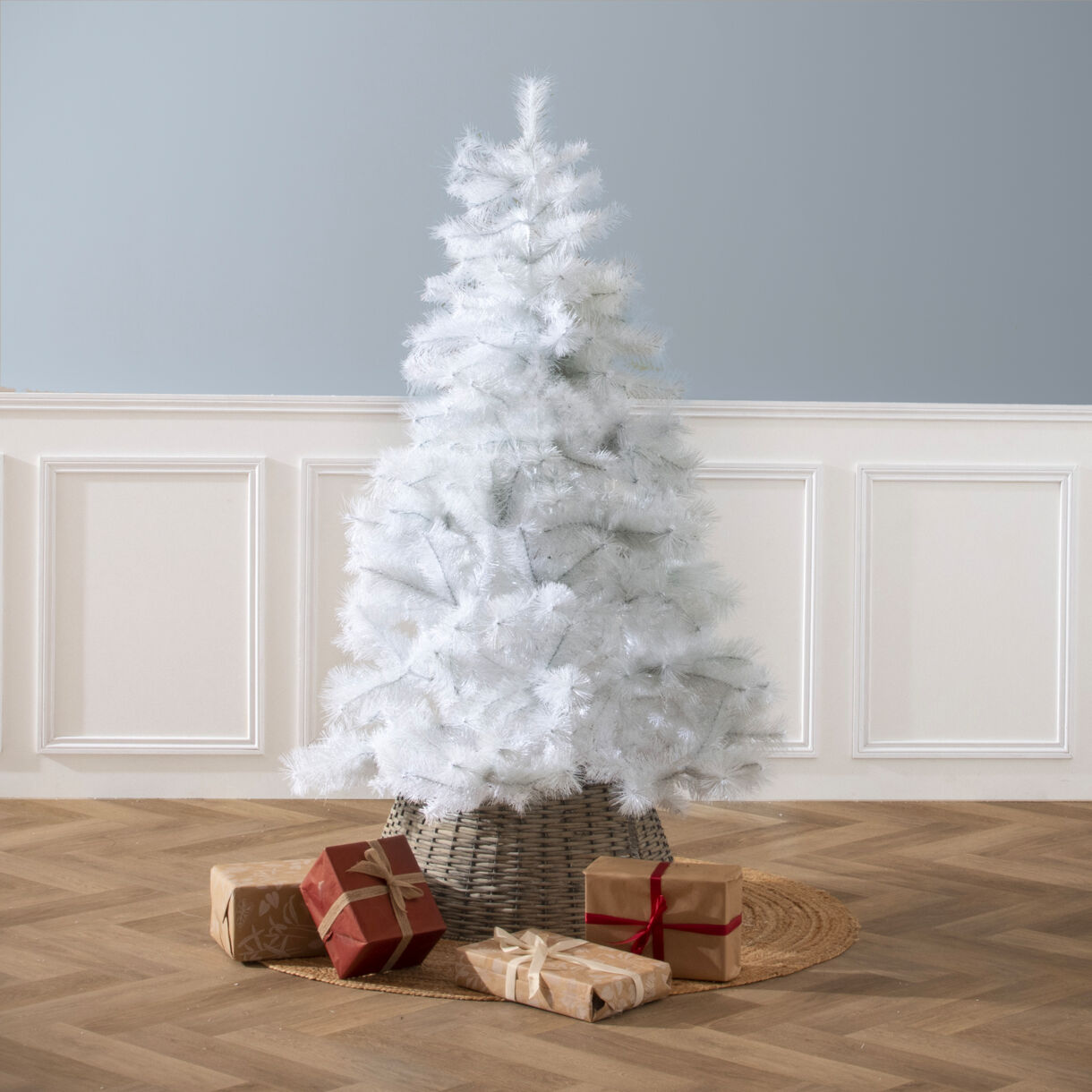 Albero di Natale artificiale Oregon Alt. 155 cm Bianco 1