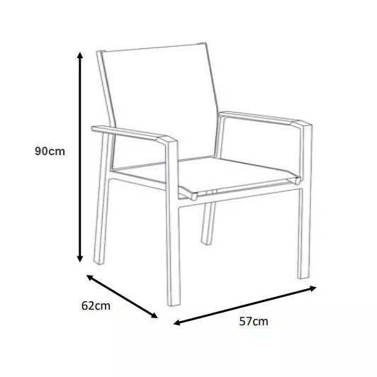 Sedia da giardino alluminio impilabile Bali - Bianco 6