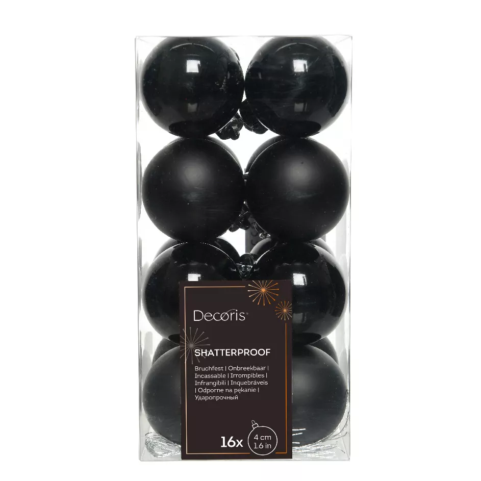 Lote de 16 bolas de Navidad (D40 mm) Alpine Negro 1