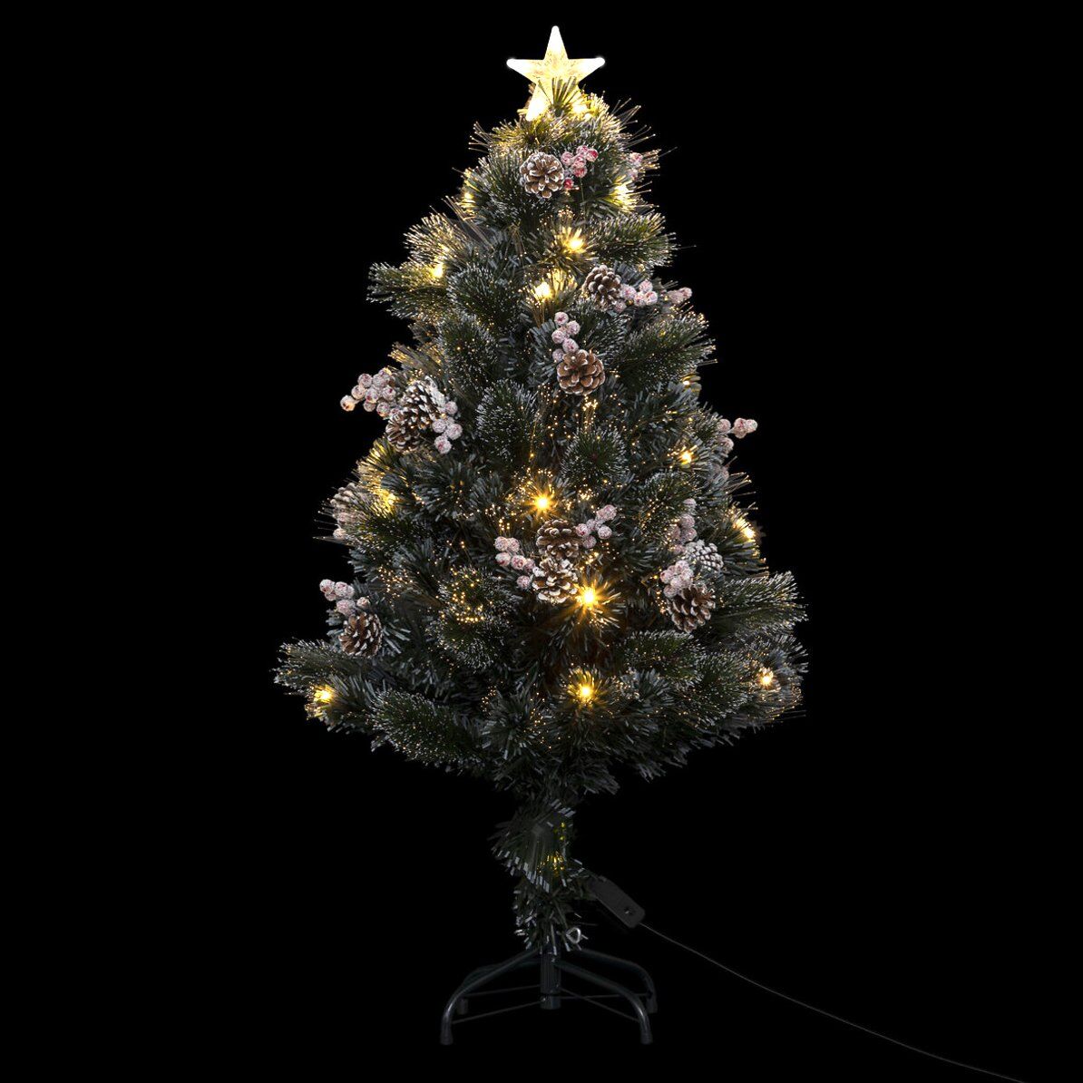Árbol artificial de Navidad con luces Sofia Alto 120 cm Blanco cálido