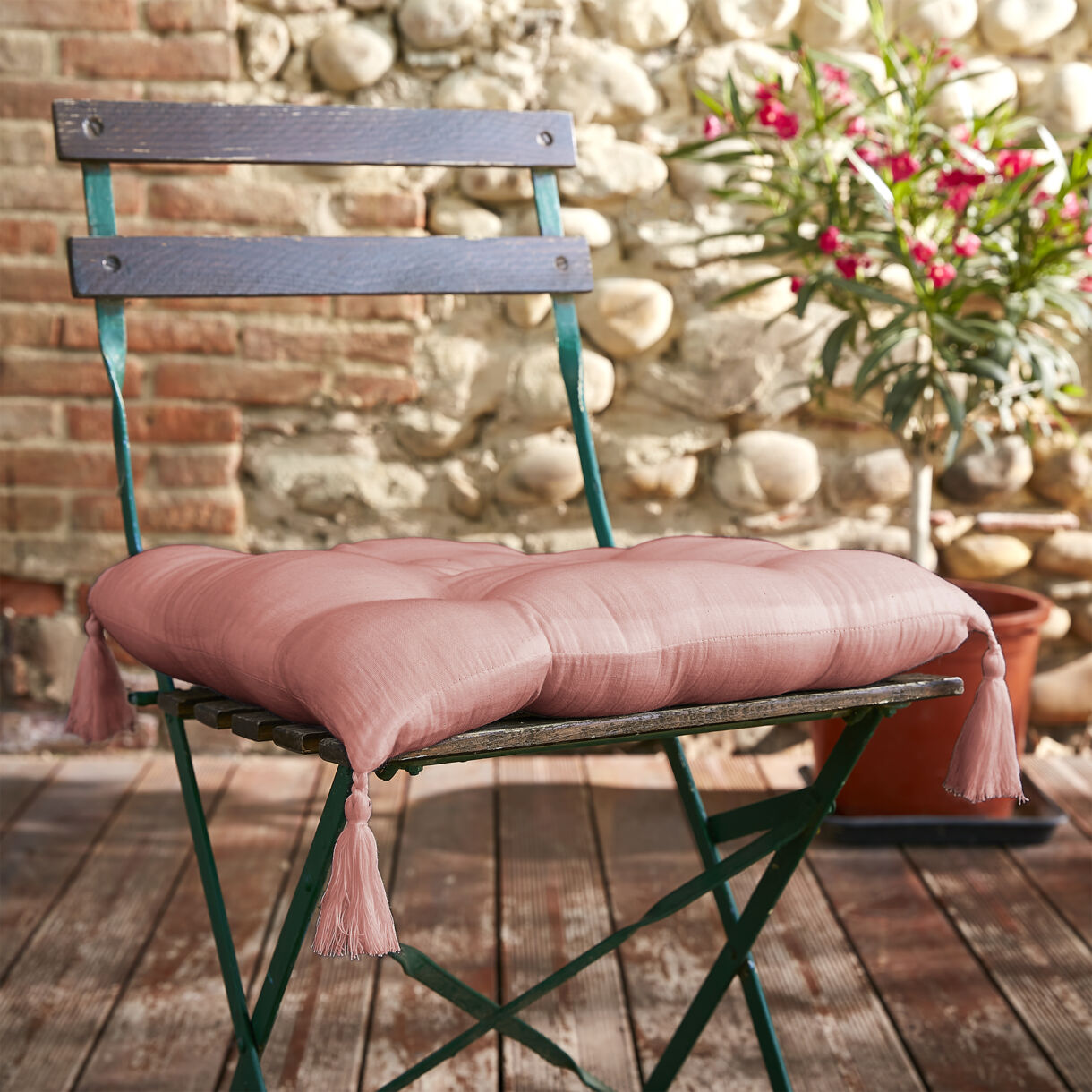 Cojín de silla (40 cm) Gaïa Rosa durazno 1