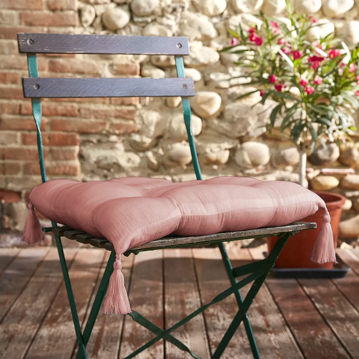 Cuscino per sedia (40 cm) Gaïa Rosa pesca 1